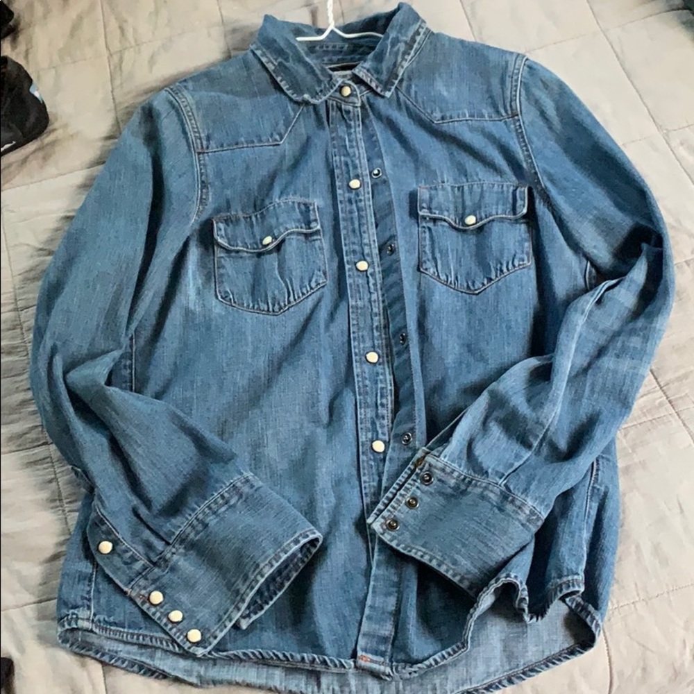 J Crew Snap Front Denim Shirt